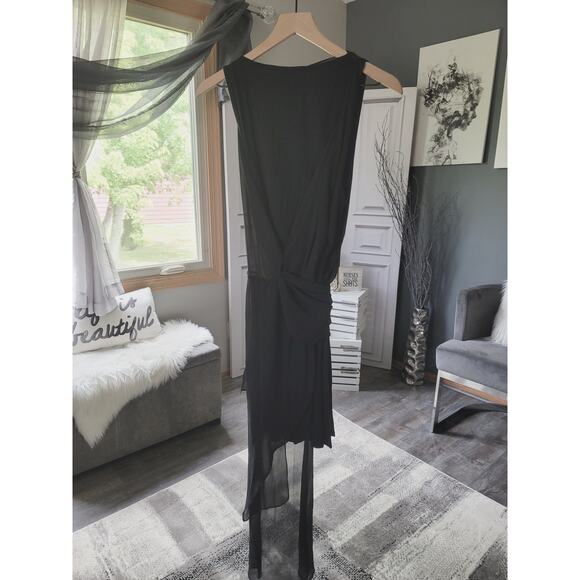 EUC Zara Overlay Sheer Black Midi Dress - XS - Picture 2 of 15